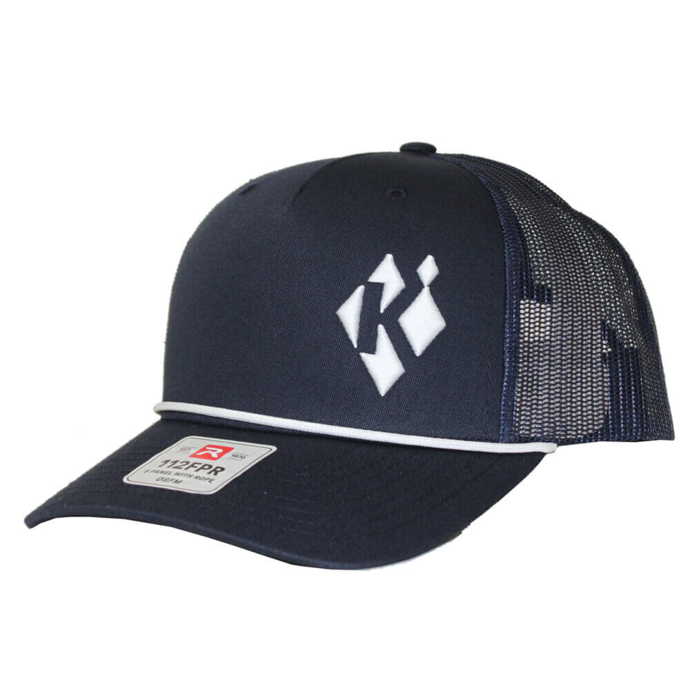 Krieghoff “Richardson” Trucker Hat w/ ROPE, Navy/White