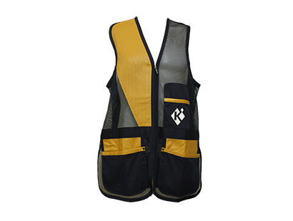 Krieghoff Mesh Shooting Vest by Castellani, Navy Blue, Leather Pad, Left Handed